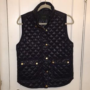 Navy and brass quilted J.crew vest